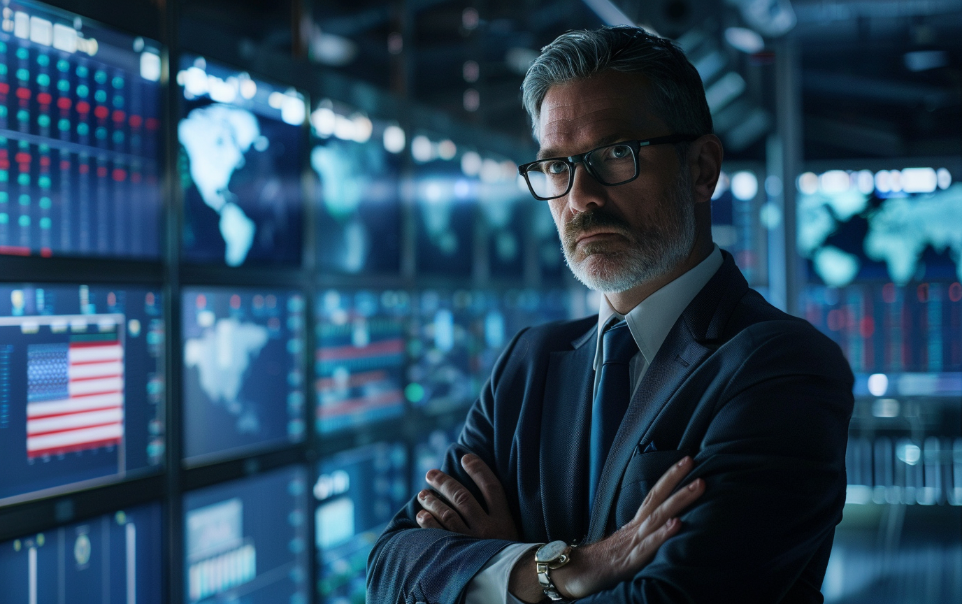 Government cybersecurity professional in secure facility